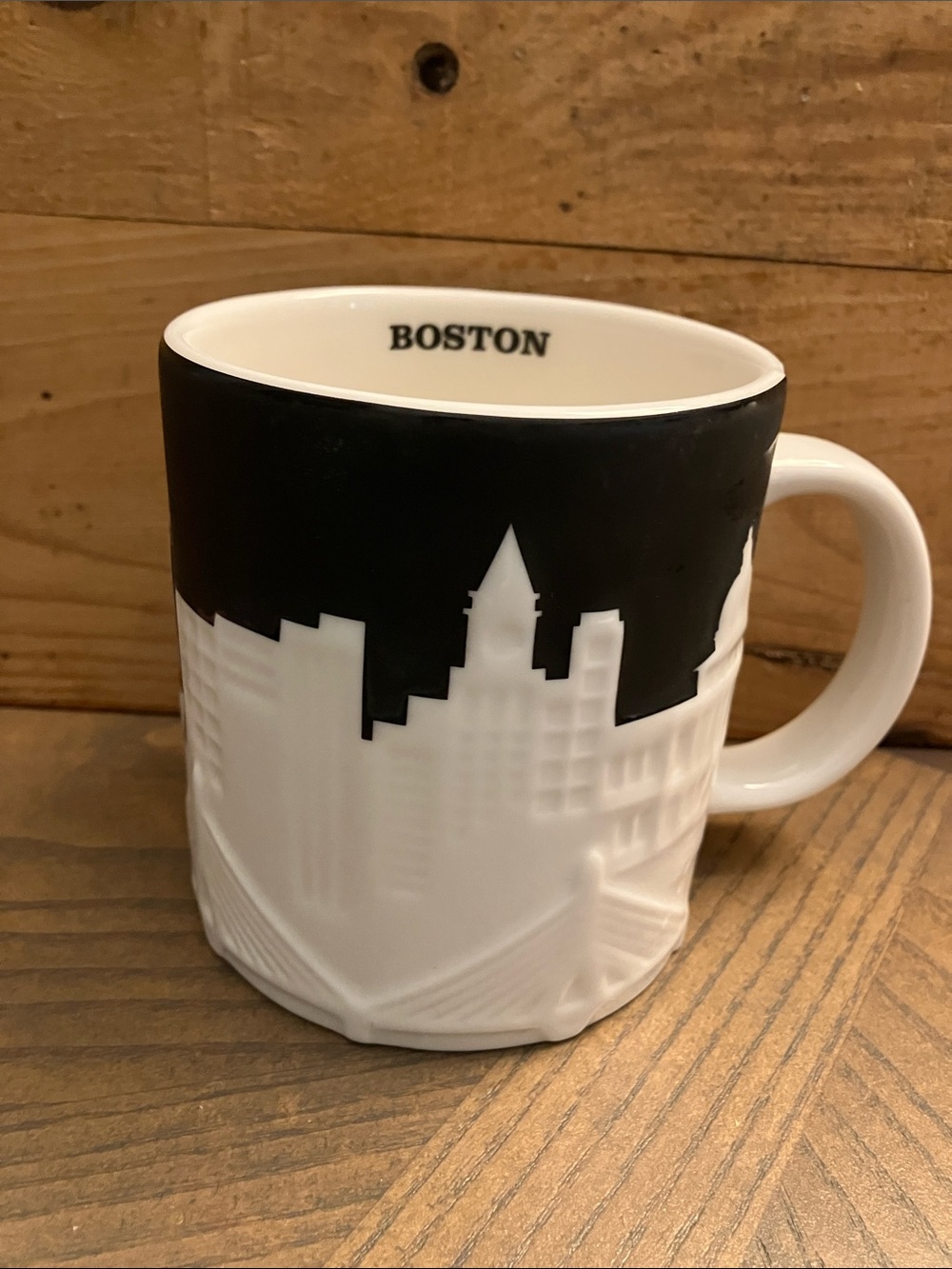 Starbucks Boston Black and White Skyline Mug 2012 collector series